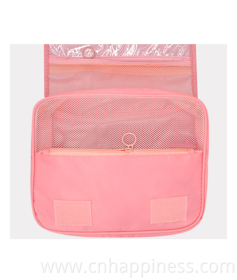 Private Label Cosmetic Bags Pouch Men Custom Logo Travel Toiletry Wash Bag Women Luxurious Nylon Pink Makeup Bag Organizer